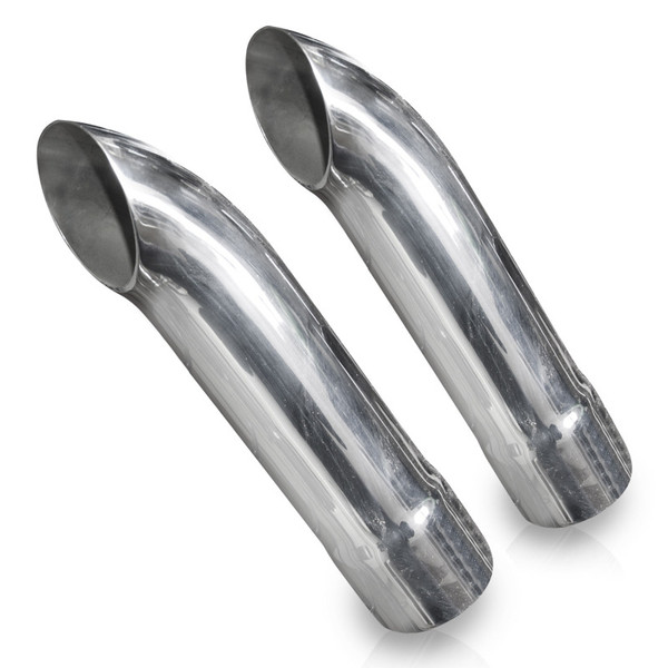 Stainless Works 7080300 Turn-Down Style Polished Exhaust Tips; 3/4" Short