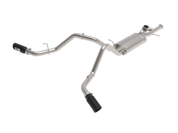 aFe Gemini XV 3in 304 SS Cat-Back Exhaust w/ Cutout 09-18 GM Trucks 4.3L/4.8L/5.3L w/ Black Tips - 49-34133-B
