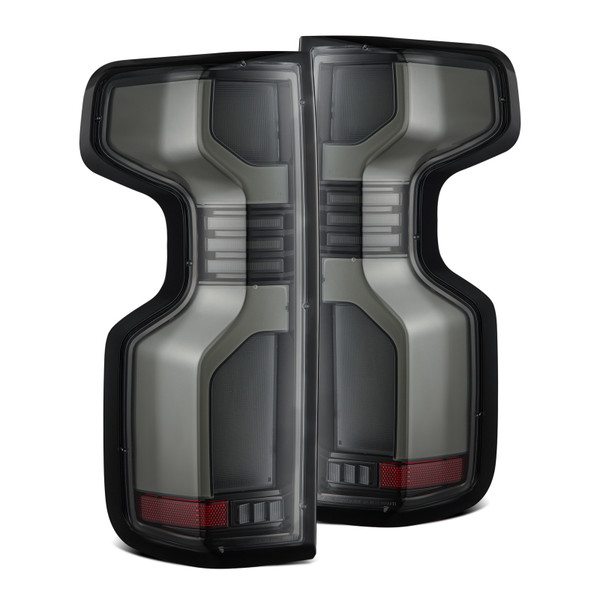 AlphaRex 19-24 Chevy Silverado 1500 / 20-24 2500HD/3500HD LUXX-Series LED Tail Lights Alpha Black - 620078