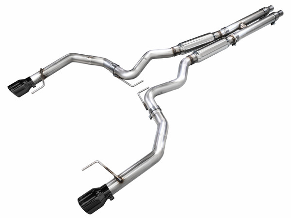 AWE 2024 Ford Mustang GT Fastback S650 RWD Track Edition Catback Exhaust w/ Dual Diamond Black Tips - 3020-33650