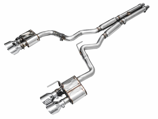 AWE 2024 Ford Mustang GT Fastback S650 RWD SwitchPath Catback Exhaust w/ Quad Chrome Silver Tips - 3025-42650