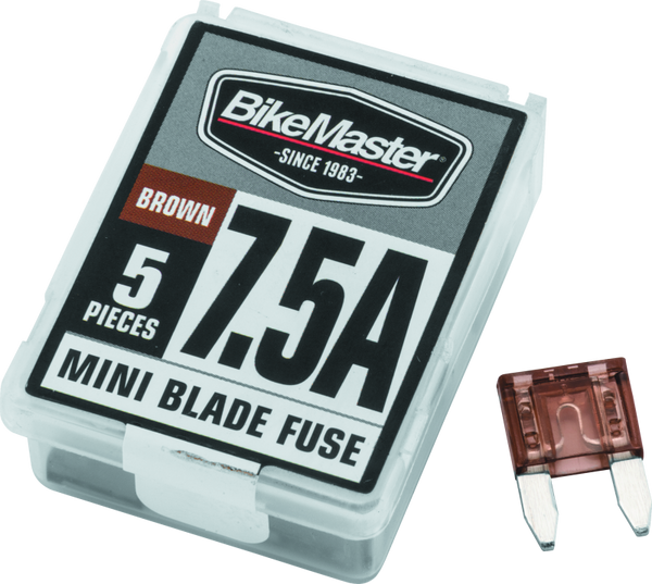 BikeMaster 5Piece 7.5A Replacement Mini Blade Fuse - 152443