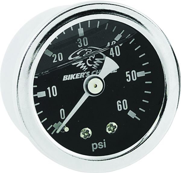 Bikers Choice Black Face Liquid Filled Oil Pressure Gauge 0-60 Psi 1/8 NPT - 210079