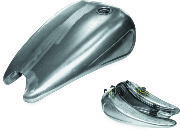 Bikers Choice 95-03 XL Raw 2in Stretched Gas Tank With Indented Sides - 482939