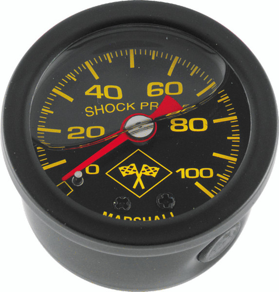 Bikers Choice 0-100 PSI Oil Pressure Gauge Black Face Black Bezel Liquid Filled Universal Custom - 496460
