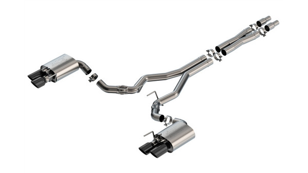 Borla 2024 Ford Mustang GT 5.0L V8 w/ Active Exhaust ATAK Cat-Back Exhaust System - Black Chrome - 140963BC
