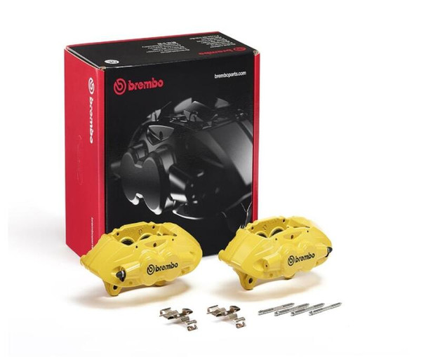 Brembo OE 16-21 BMW M2/17-18 M3/17-20 M4/14-16 M235i Hydraulic Front X-Style Brake Calipers - Yellow - FALH32
