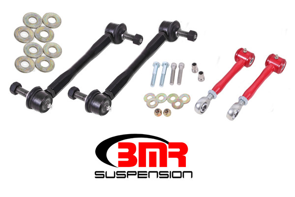BMR ELK015R Sway Bar End Links Polyurethane Bushings Greasable Black Anodize NEW