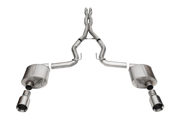 Corsa 2024 Ford MustangGT Sport Cat-Back Exhaust Sys. 3.0in Dual Rear Exit w/4.5in StraightCut Tips - 21255