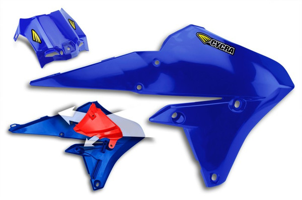 Cycra 15-19 Yamaha WR250F Powerflow Radiator Shrouds - OEM Blue - 1CYC-1778-62