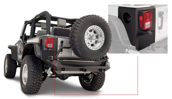 Bushwacker 14009 Black Trail Armor Rear Corners for 07-18 Jeep Wrangler 2dr 2pc