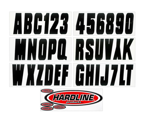 Hardline Boat Lettering Registration Kit 3 in. - 350 Black Solid - BLK350EC