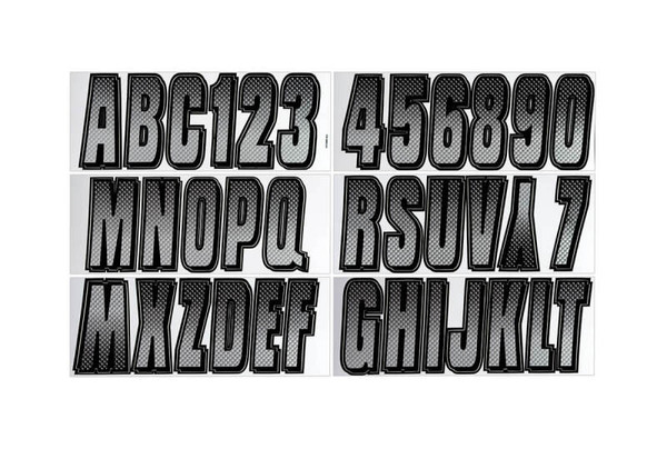 Hardline Boat Lettering Registration Kit 3 in. - 300 Silver/Black - SIBKG300