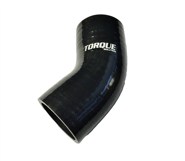 Torque Solution 45 Degree Silicone Elbow: 3 inch Black Universal - TS-CPLR-45D3BK