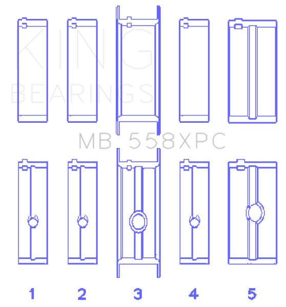 King Chrysler 273, 301, 313, 318, 340 Crankshaft Main Bearing Set - MB558XPC001