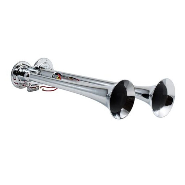Kleinn Chrome Dual Horn/ 15In/12.25In - Chrome-Plated Zinc Alloy - 102