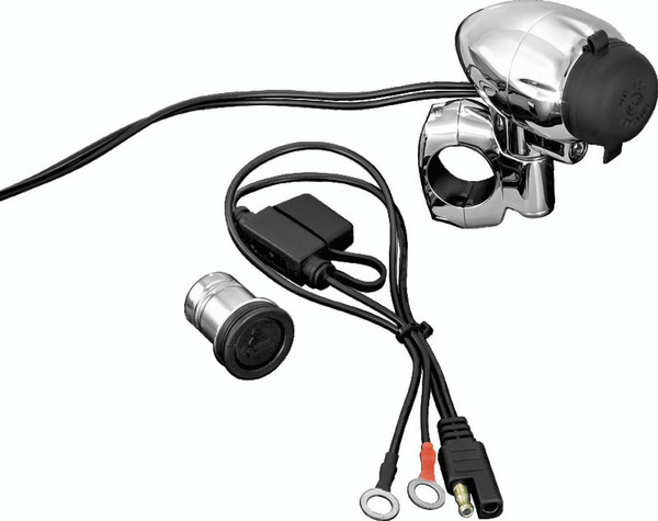 Kuryakyn Electrical Power Point With 1in Bar Mount Chrome - 1423