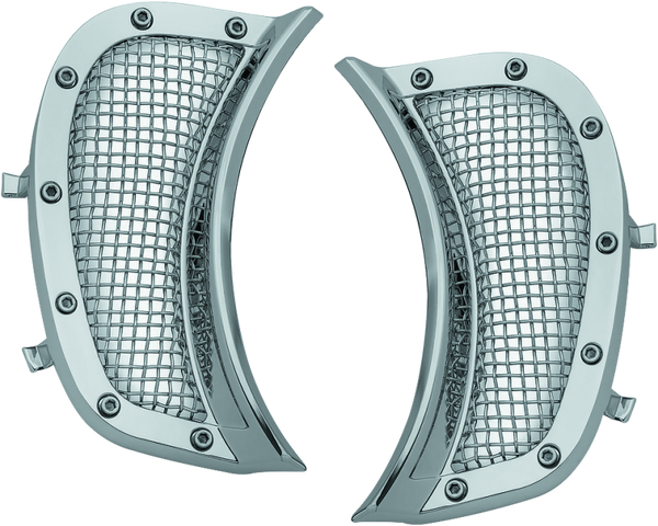 Kuryakyn Mesh Headlight Vent Accents Chrome - 6518