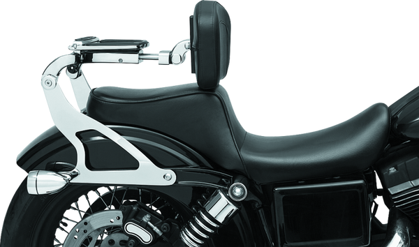Kuryakyn Fixed Mounts Multi-Purpose Driver & Passenger Backrest 06-17 Dyna Models Chrome - 7095