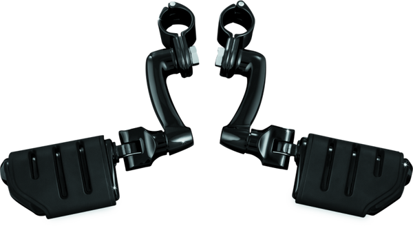 Kuryakyn Longhorn Trident Offset Highway Pegs With 1-1/4 in Clamps Black - 7599