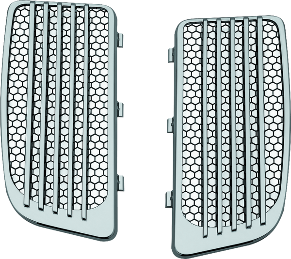 Kuryakyn Radiator Grills For Twin Cooled Models Chrome & Black (Pair) - 7681