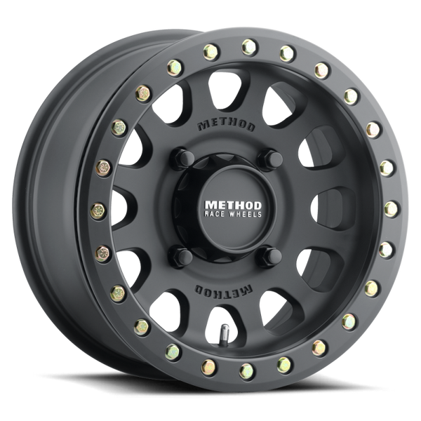Method MR401 UTV Beadlock 15x7 +38mm Offset 6 x 139.7 BP 81.80mm CB Matte Black Wheel w/ BH-H24100 - MR40157060552B