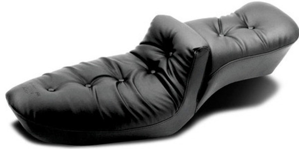 Mustang 82-03 Harley Sportster Duke 1PC Seat Regal - Black - 75116