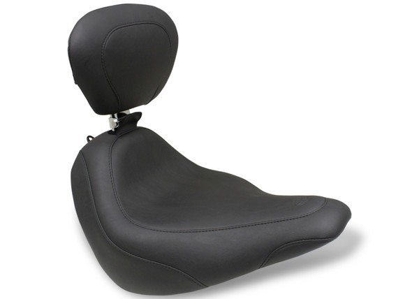 Mustang 18-21 Harley Softail Slim Wide Tripper Solo Seat w/Driver Backrest - Black - 79029