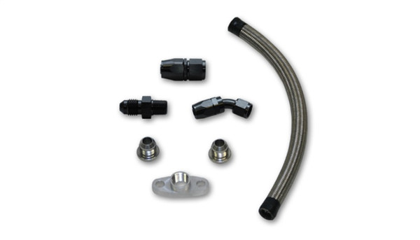 Vibrant 10280 Universal Oil Drain Kit For T3/T4 Turbos (12" Long line) NEW