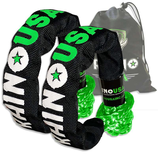 Rhino USA Synthetic Soft Shackle (2Pk 3/8InX22In) (Green) - SFTSHACK38-GRN-2