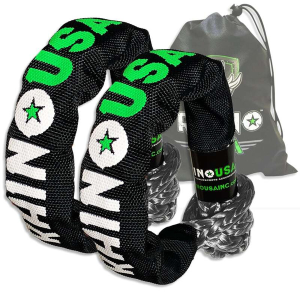 Rhino USA Synthetic Soft Shackle (2Pk 3/8InX22In) (Gray) - SFTSHACK38-GRY-2