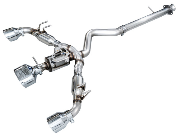 AWE 23-24 Toyota GR Corolla Track Edition Catback Exhaust - Chrome Silver Tips - 3020-52472