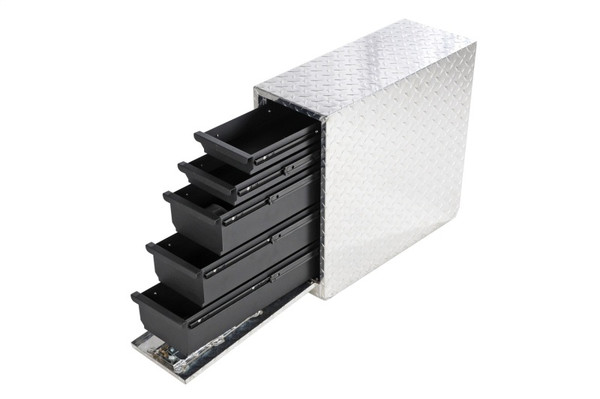 Deezee Universal Tool Box - Wheel Well Box With Drawers (Aluminum) - DZ95DA