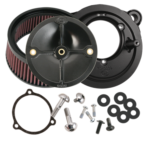 S&S Cycle 2008+ BT w/ S&S 58mm Throttle Body Stealth Air Cleaner Kit w/o Cover - 170-0164