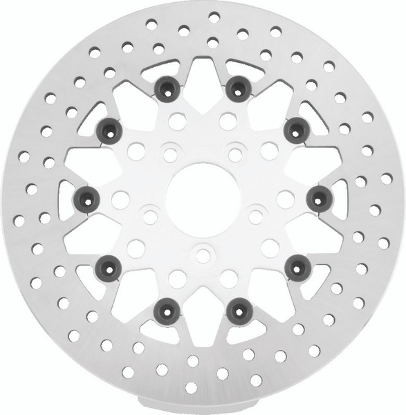 Twin Power 08-Up FLH FLT Rear 11.8in Floating Rotor Mesh Silver - 666828