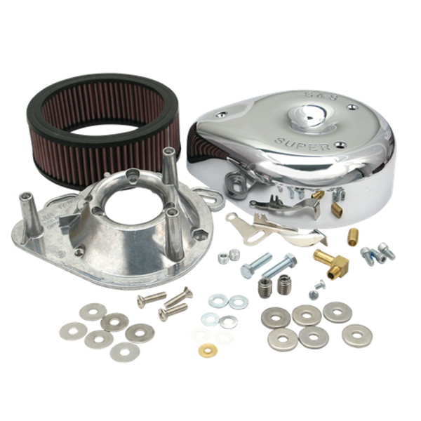 S&S Cycle 84-92 BT/86-90 Sportster Models Teardrop Chrome Air Cleaner Cover for S&S Super E/G Carb - 17-0399
