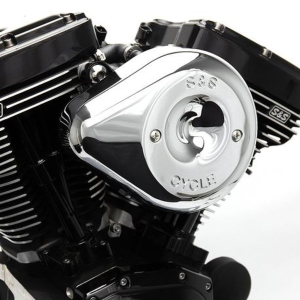 S&S Cycle 2017+ M8 Models Stealth Air Cleaner Kit w/ Chrome Teardrop Cover - 170-0524B