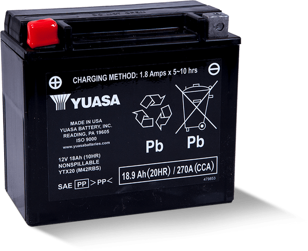 Yuasa YTX20 Maintenance Free AGM 12-Volt Battery - YUAM42RBS