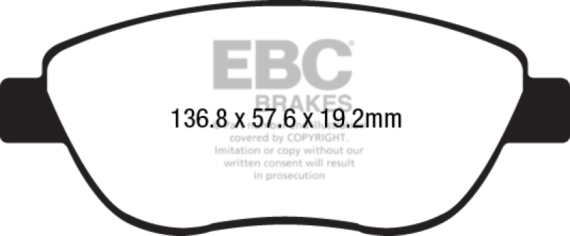 EBC DP32212C Redstuff Ceramic Low Dust Disc Brake Pad For 2014-2018 Fiat 500 NEW