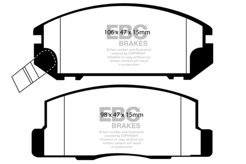 EBC DP41107R Yellowstuff Street & Track Disc Brake Pads For MR2 Spyder NEW