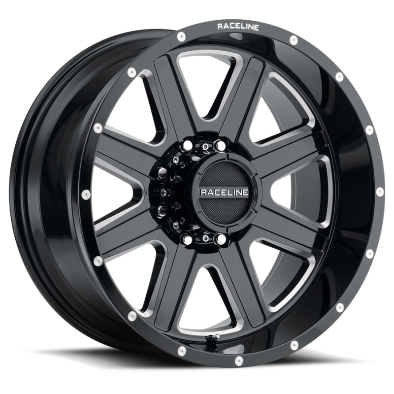 Raceline 940M Hostage 20x10in / 6x135 BP / -19mm Offset / 87.1mm Bore - Black & Milled Wheel - 940M-21065-19