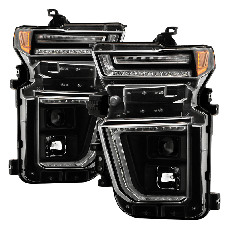 Spyder 20-23 Chevy Silverado 2500/3500 Proj Headlights - LED DRL - Black PRO-YD-CSHD20SI-SEQ-BK - 5088796