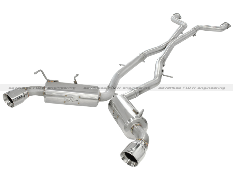 aFe Takeda 2.5inch SS Exhaust Cat-Back 09-13 Nissan 370Z V6 3.7L Polished Tips - 49-36107