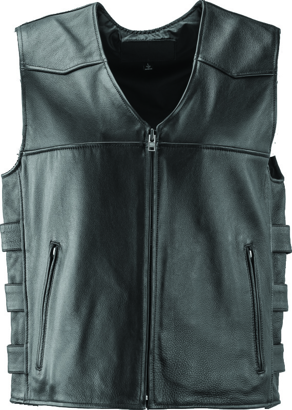 Kuryakyn Leather By River Road Plains Leather Vest Black - 2XL - 094409