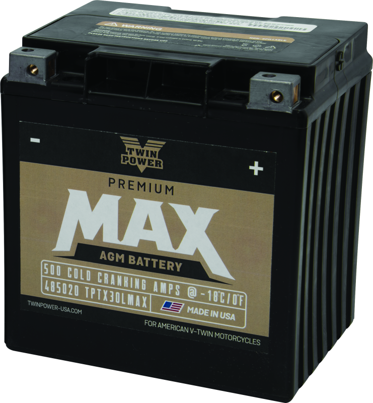 Twin Power GYZ-32HL Premium MAX Battery Replaces H-D 66010-97A Made in USA 500 CCA - 485020
