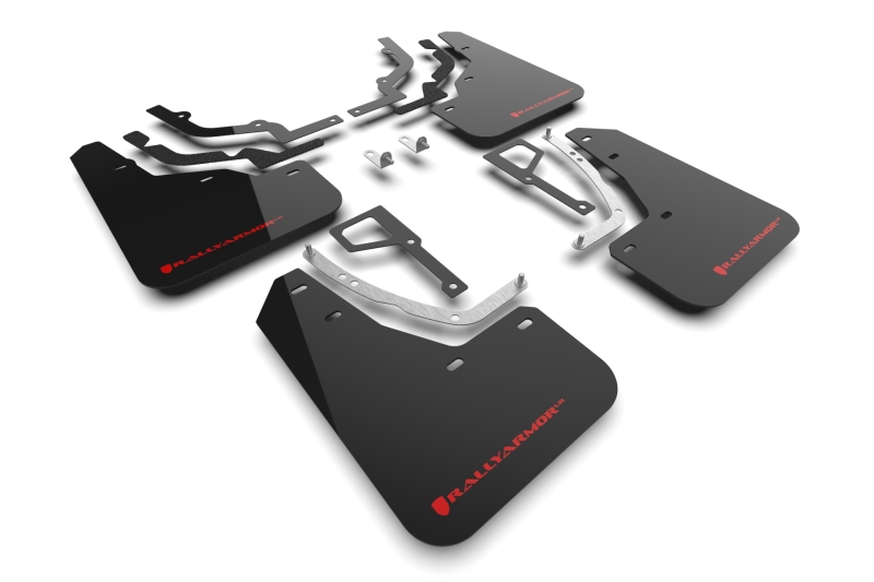 Rally Armor 2025 Hyundai Ioniq 5 N Black Mud Flap w/Red Logo - MF117-UR-BLK-RD