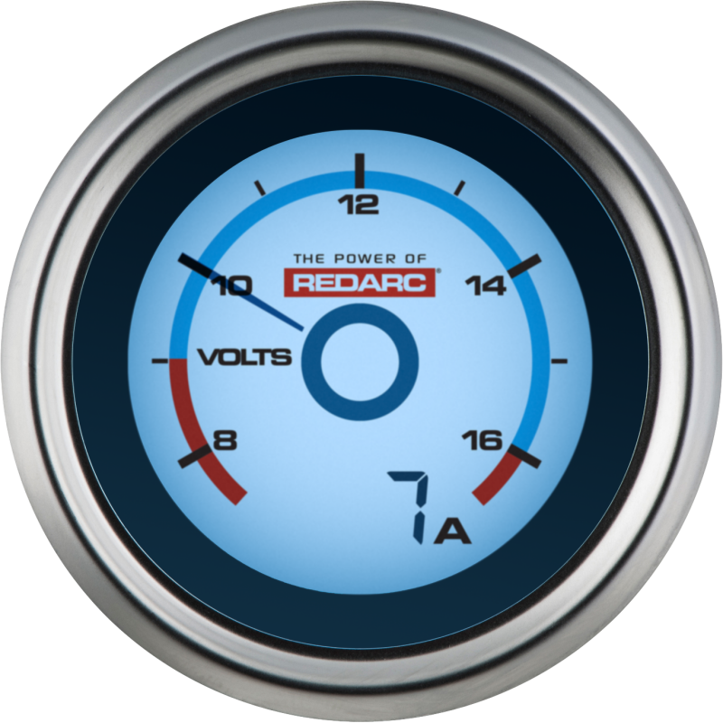REDARC Single Battery Voltage Gauge w/Optional Current Display - 52mm - G52-VA