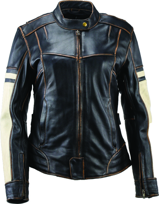 Kuryakyn Leather By River Road Dame Vintage Leather Jacket Black Womens - 2XL - 094392