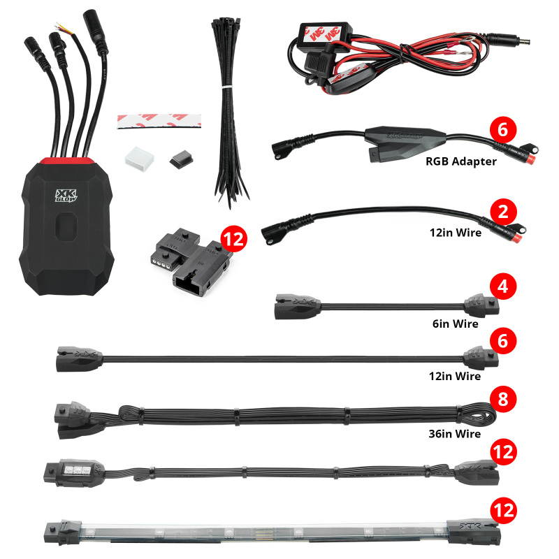 XK Glow Addressable LED Motorcycle Accent Light Kits Advanced XKalpha App Controlled - AP-MOTO-ADV