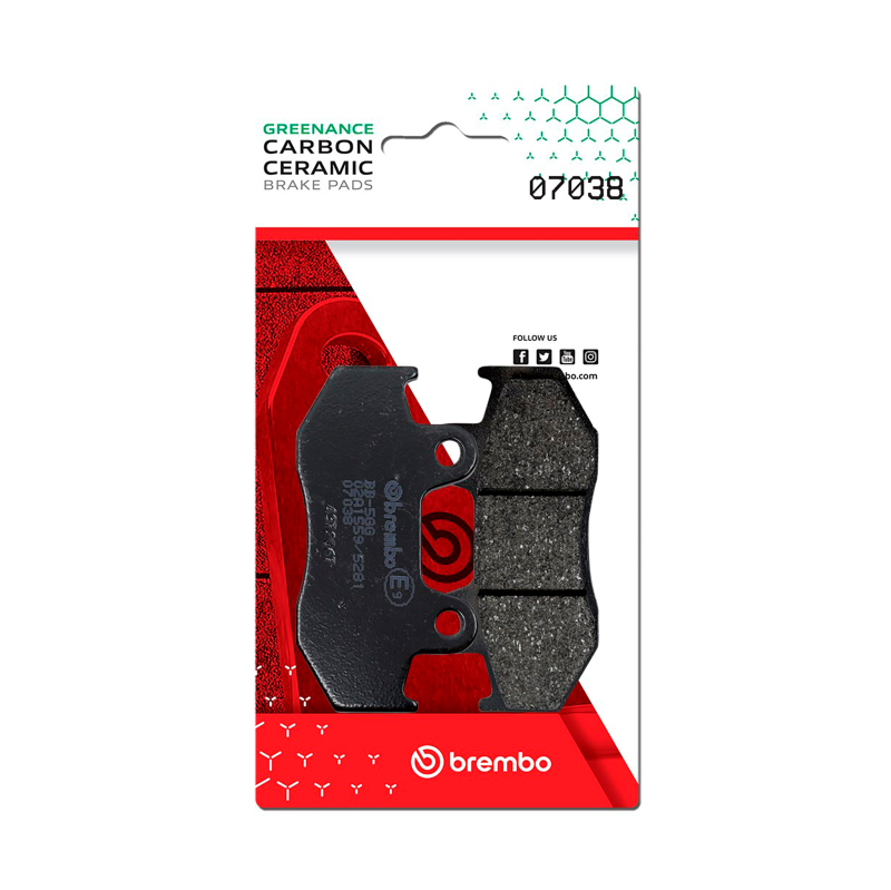 Brembo OE Honda Ch/Honda Ses/Honda Ps/Honda Sh/Honda Lead Carbon Ceramic Brake Pad - Front - 07038